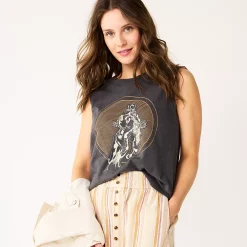 Women's Sonoma Goods For Life® Muscle Graphic Tank 33 Women's Sonoma Goods For Life® Muscle Graphic Tank -True Fit Shop 5504455 Gray Cowboy