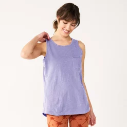 Petite Sonoma Goods For Life® High-Neck Pocket Tank -True Fit Shop 5508897 Leland Purple