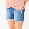 Maternity Sonoma Goods For Life® Side Panel Frayed Hem Jean Shorts