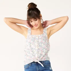 Women's Sonoma Goods For Life® Tie-Hem Squareneck Tank 10 Women's Sonoma Goods For Life® Tie-Hem Squareneck Tank -True Fit Shop 5510685 Multi Color Floral