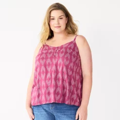 Plus Size Sonoma Goods For Life® Swing Tank -True Fit Shop 5514853 Mauve Geo