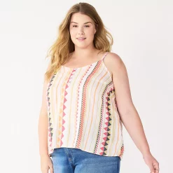 Plus Size Sonoma Goods For Life® Swing Tank -True Fit Shop 5514853 Peach Shapes