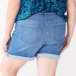 Plus Size Sonoma Goods For Life® Highrise Curvy Denim Shorts -True Fit Shop 5515737 ALT