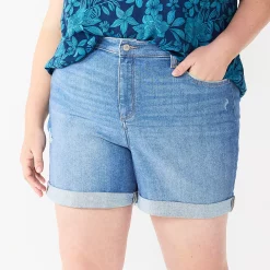 Plus Size Sonoma Goods For Life® Highrise Curvy Denim Shorts -True Fit Shop 5515737 Bohemian