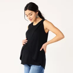 Maternity Sonoma Goods For Life® Sleeveless Tulip-Front Nursing Top -True Fit Shop 5516168 Black