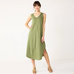 Women's Sonoma Goods For Life® Sleeveless Shirttail Knit Midi Dress 13 Women's Sonoma Goods For Life® Sleeveless Shirttail Knit Midi Dress -True Fit Shop 5522320 Olive
