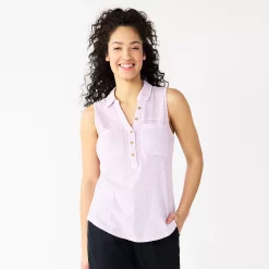 Women's Sonoma Goods For Life® Popover V-neck Utility Tank -True Fit Shop 5522895 Light Purple