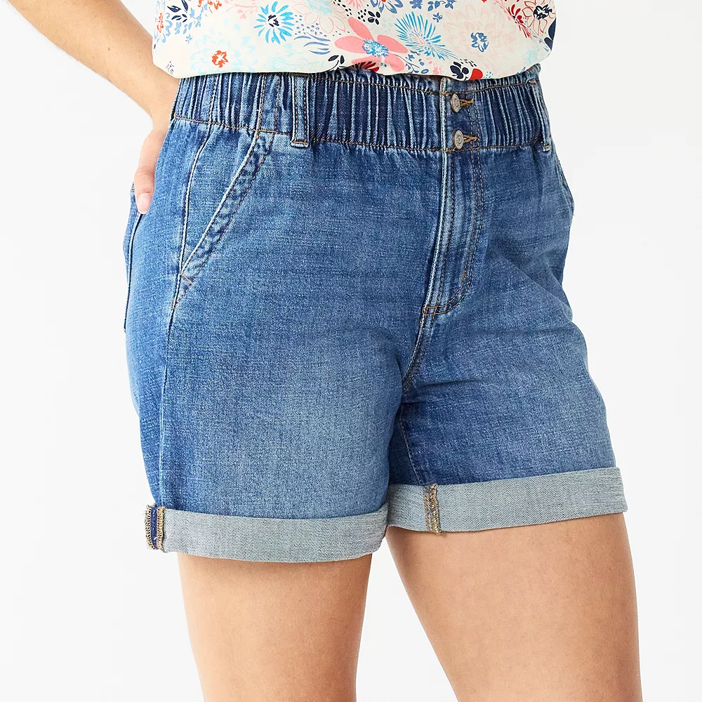 Women's Sonoma Goods For Life® Paperbag waist Denim Shorts 3 Women's Sonoma Goods For Life® Paperbag waist Denim Shorts - Image 3