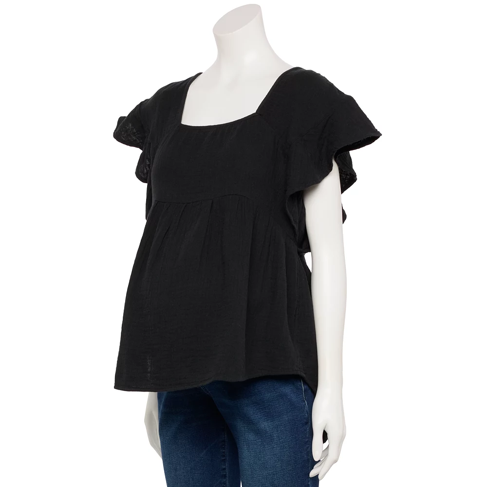 Maternity Sonoma Goods For Life® Squareneck Ruffle Top 2 Maternity Sonoma Goods For Life® Squareneck Ruffle Top - Image 2