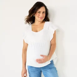Maternity Sonoma Goods For Life® Squareneck Ruffle Top 10 Maternity Sonoma Goods For Life® Squareneck Ruffle Top -True Fit Shop 5525569 Vital White