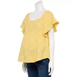 Maternity Sonoma Goods For Life® Squareneck Ruffle Top 8 Maternity Sonoma Goods For Life® Squareneck Ruffle Top -True Fit Shop 5525569 Yellow Floral