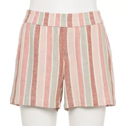 Women's Sonoma Goods For Life® 5" Pull-On Easy Shorts 10 Women's Sonoma Goods For Life® 5" Pull-On Easy Shorts -True Fit Shop 5526329 Mauve Multi Stripe