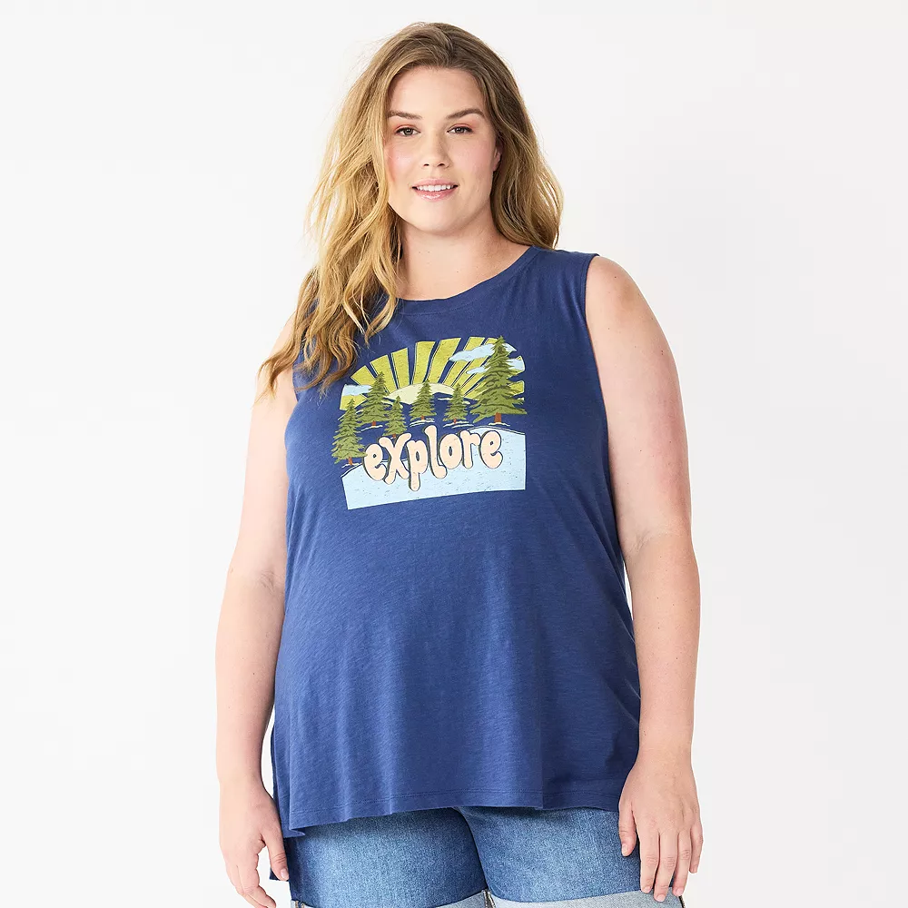 Plus Size Sonoma Goods For Life® Graphic Muscle Tank 9 Plus Size Sonoma Goods For Life® Graphic Muscle Tank - Image 9