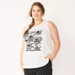 Plus Size Sonoma Goods For Life® Graphic Muscle Tank 23 Plus Size Sonoma Goods For Life® Graphic Muscle Tank -True Fit Shop 5529302 Floral Stripe