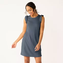Women's Sonoma Goods For Life® Ruffle Sleeveless Knit Dress 13 Women's Sonoma Goods For Life® Ruffle Sleeveless Knit Dress -True Fit Shop 5535468 Navy