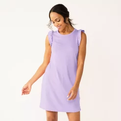 Women's Sonoma Goods For Life® Ruffle Sleeveless Knit Dress 10 Women's Sonoma Goods For Life® Ruffle Sleeveless Knit Dress -True Fit Shop 5535468 Purple
