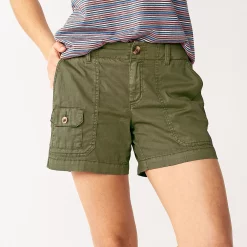 Women's Sonoma Goods For Life® Comfort Waist 5" Utility Shorts 14 Women's Sonoma Goods For Life® Comfort Waist 5" Utility Shorts -True Fit Shop 5542176 Olive