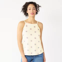 Women's Sonoma Goods For Life® Squareneck Camisole -True Fit Shop 5546411 Cream Sunflower