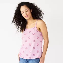 Women's Sonoma Goods For Life® Squareneck Camisole -True Fit Shop 5546411 Purple Floral