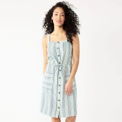 Women's Sonoma Goods For Life® Print Button-Front Tank Dress 14 Women's Sonoma Goods For Life® Print Button-Front Tank Dress -True Fit Shop 5547163 Blue Stripe