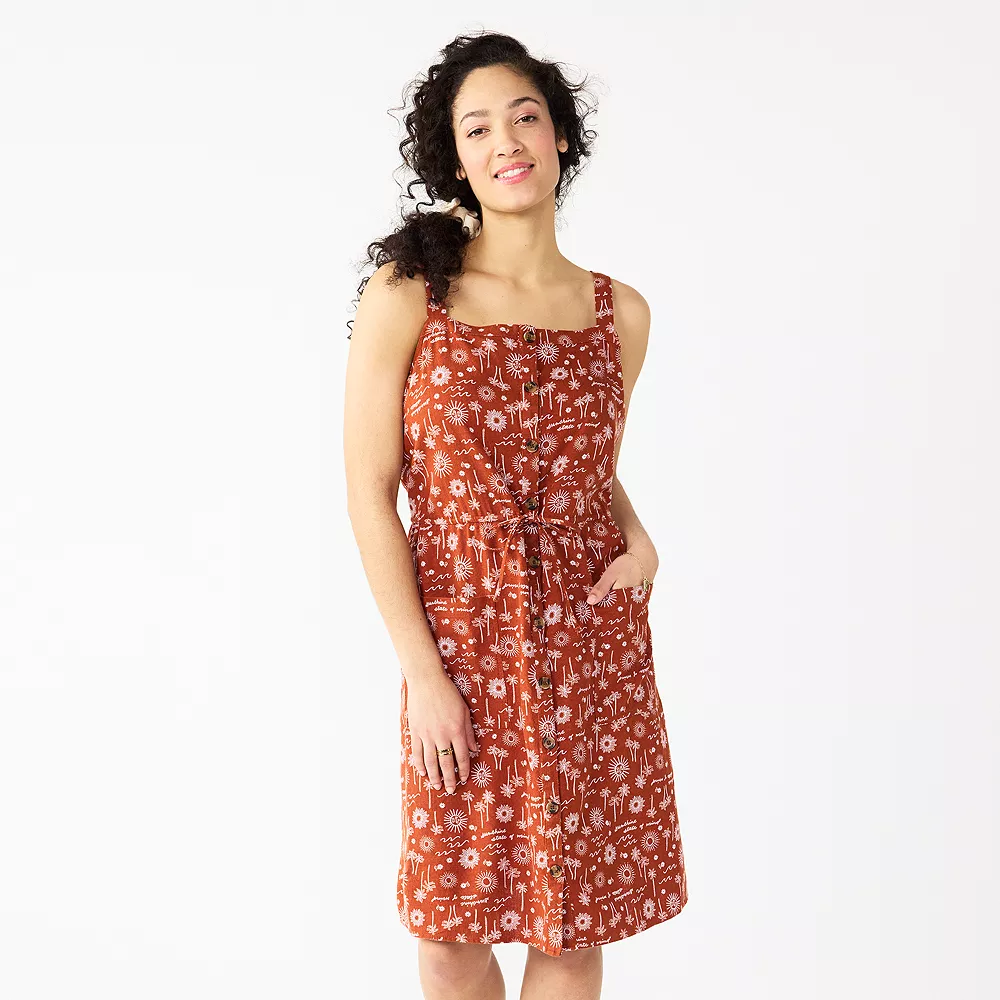 Women's Sonoma Goods For Life® Print Button-Front Tank Dress 7 Women's Sonoma Goods For Life® Print Button-Front Tank Dress - Image 7