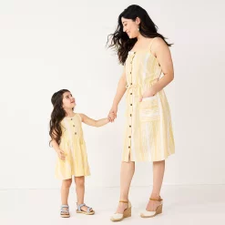 Women's Sonoma Goods For Life® Print Button-Front Tank Dress 11 Women's Sonoma Goods For Life® Print Button-Front Tank Dress -True Fit Shop 5547163 Yellow Stripe