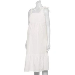 Maternity Sonoma Goods For Life® Smocked Tie-Shoulder Midi Dress 6 Maternity Sonoma Goods For Life® Smocked Tie-Shoulder Midi Dress -True Fit Shop 5548733 White