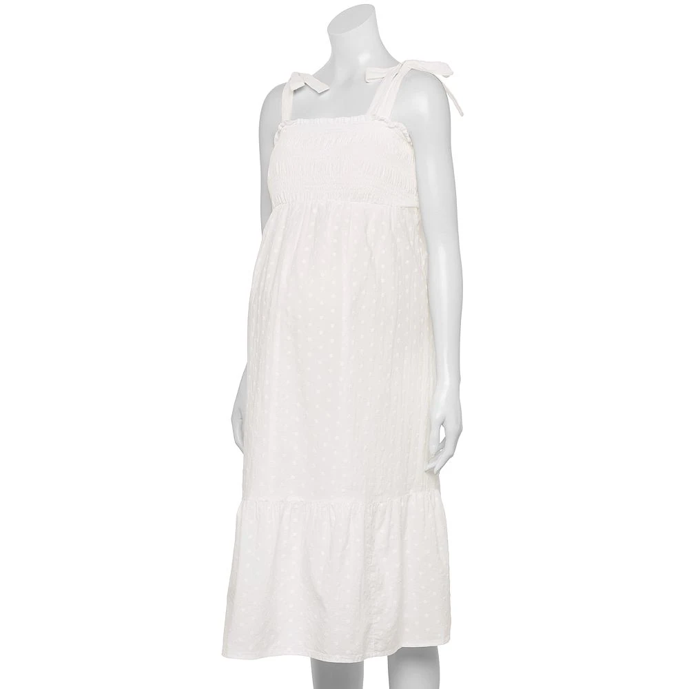 Maternity Sonoma Goods For Life® Smocked Tie-Shoulder Midi Dress 3 Maternity Sonoma Goods For Life® Smocked Tie-Shoulder Midi Dress - Image 3