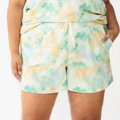 Plus Size Sonoma Goods For Life® Drawstring Fleece Shorts -True Fit Shop 5549511 Blue Cloud Dye