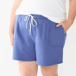 Plus Size Sonoma Goods For Life® Drawstring Fleece Shorts -True Fit Shop 5549511 Iris Bouquet