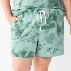 Plus Size Sonoma Goods For Life® Drawstring Fleece Shorts -True Fit Shop 5549511 Star Tie Dye