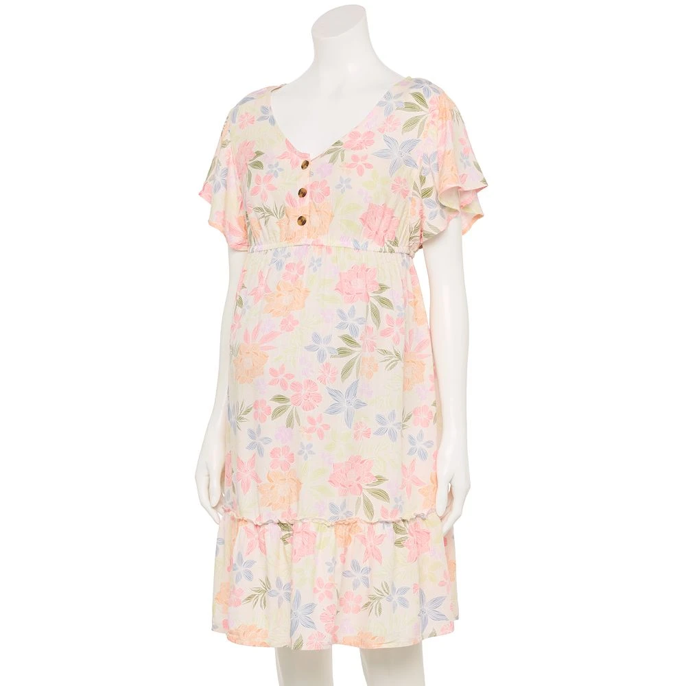 Maternity Sonoma Goods For Life® Flutter-Sleeve Tiered Dress 4 Maternity Sonoma Goods For Life® Flutter-Sleeve Tiered Dress - Image 4