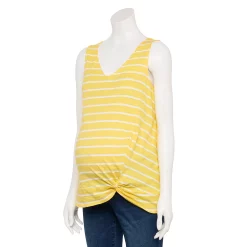 Maternity Sonoma Goods For Life® Knot-Hem Tank -True Fit Shop 5551042 Yellow Stripe