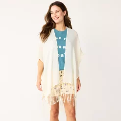 Women's Sonoma Goods For LifeĀ® Crochet Back Fringe Ruana