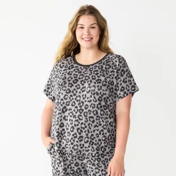 Plus Size Sonoma Goods For Life® Essential Short Sleeve Pajama Top 7 Plus Size Sonoma Goods For Life® Essential Short Sleeve Pajama Top -True Fit Shop 5553637 Animal