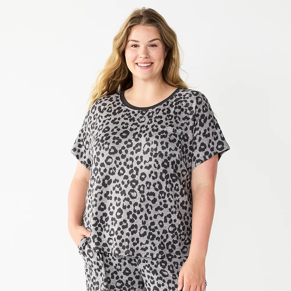 Plus Size Sonoma Goods For Life® Essential Short Sleeve Pajama Top 3 Plus Size Sonoma Goods For Life® Essential Short Sleeve Pajama Top - Image 3