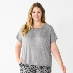Plus Size Sonoma Goods For Life® Essential Short Sleeve Pajama Top 8 Plus Size Sonoma Goods For Life® Essential Short Sleeve Pajama Top -True Fit Shop 5553637 Grey