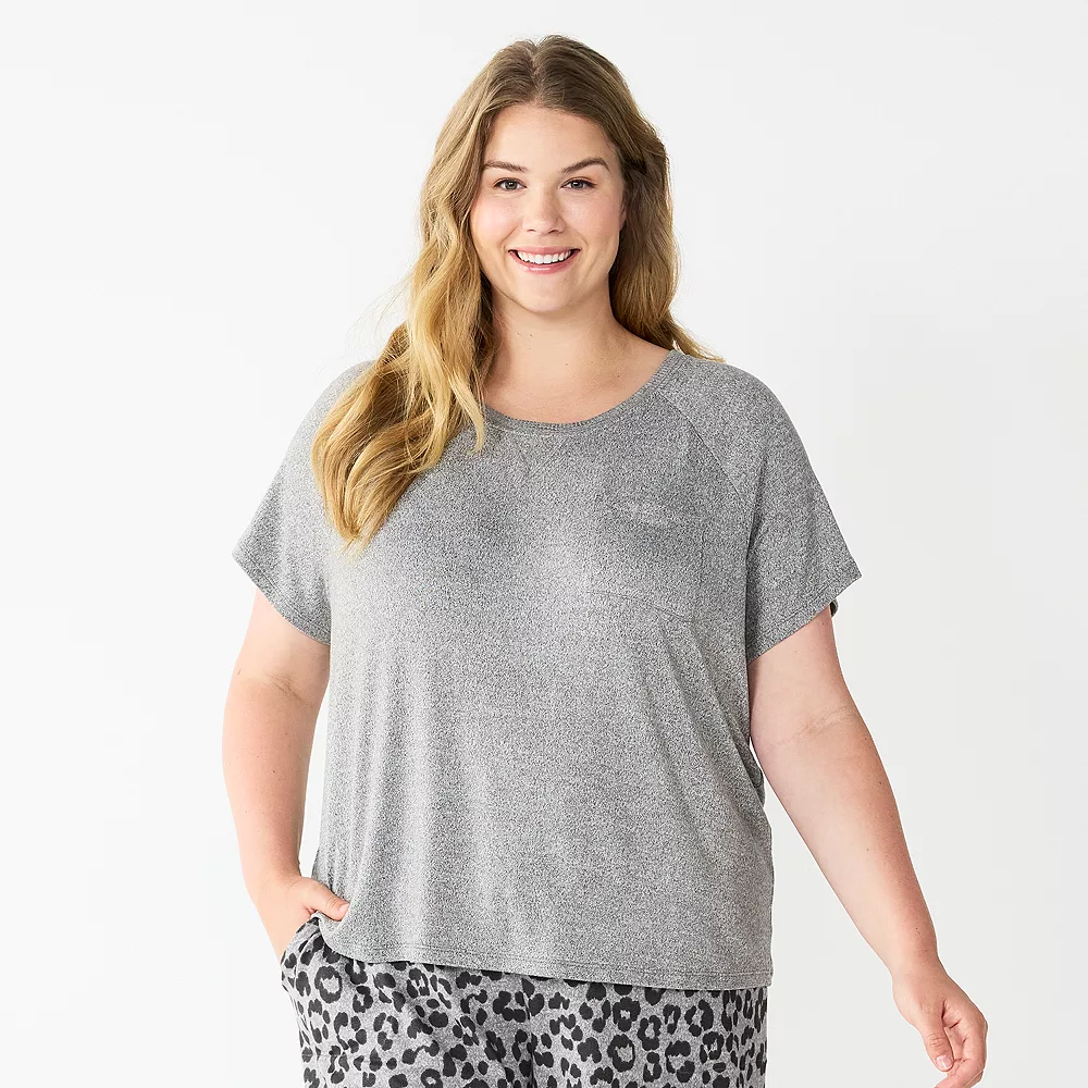 Plus Size Sonoma Goods For Life® Essential Short Sleeve Pajama Top 4 Plus Size Sonoma Goods For Life® Essential Short Sleeve Pajama Top - Image 4