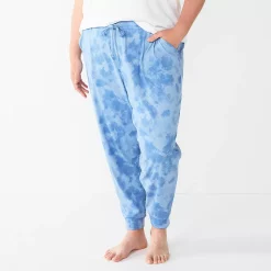 Plus Size Sonoma Goods For Life® Essential Banded Bottom Pajama Pants -True Fit Shop 5553692 Blue Dye