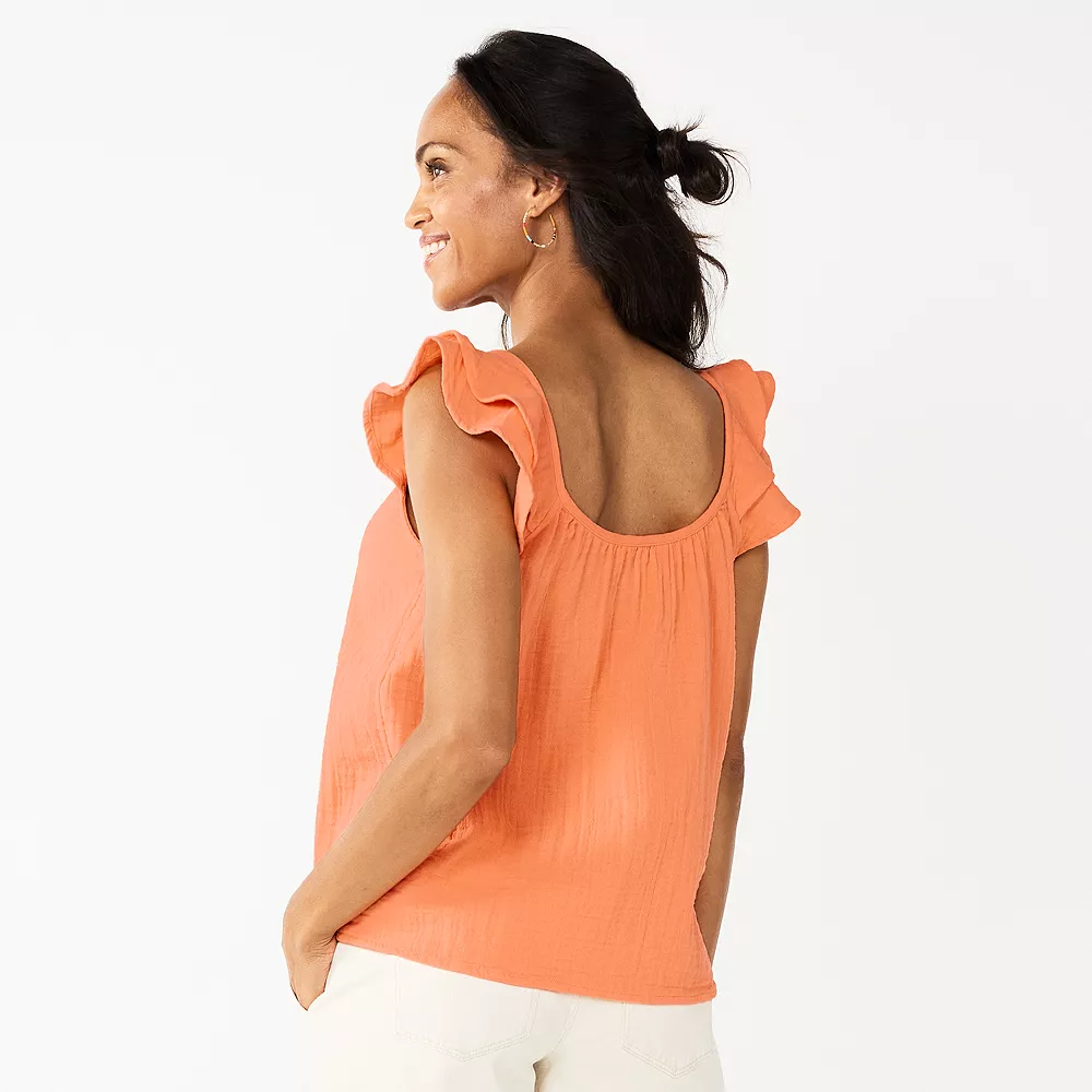 Women's Sonoma Goods For Life® Relaxed Ruffled Tank 5 Women's Sonoma Goods For Life® Relaxed Ruffled Tank - Image 5