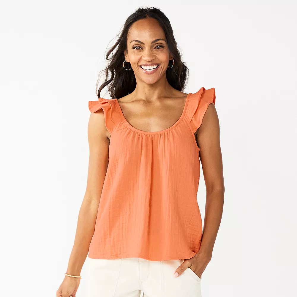 Women's Sonoma Goods For Life® Relaxed Ruffled Tank 1 Women's Sonoma Goods For Life® Relaxed Ruffled Tank