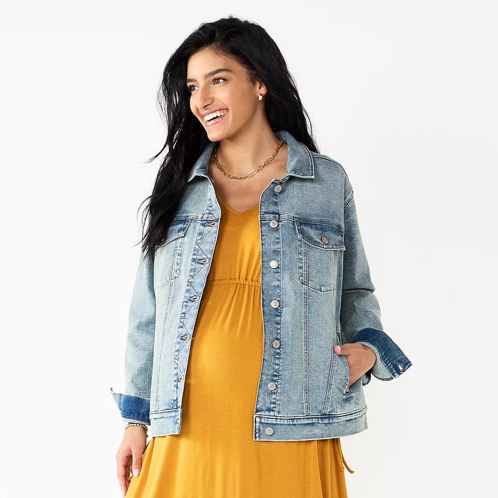 Maternity Sonoma Goods For Life® Embroidered "Mama" Jean Jacket 2 Maternity Sonoma Goods For Life® Embroidered "Mama" Jean Jacket - Image 2