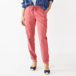 Petite Sonoma Goods For Life® Mid Rise Pull On Jogger Pants -True Fit Shop 5569580 Mauve