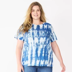 Petite Plus Size Sonoma Goods For Life® Crewneck Tee 42 Petite Plus Size Sonoma Goods For Life® Crewneck Tee -True Fit Shop 5572597 Indigo Tie Dye