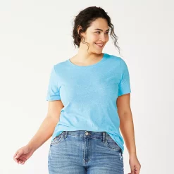 Petite Plus Size Sonoma Goods For Life® Crewneck Tee 74 Petite Plus Size Sonoma Goods For Life® Crewneck Tee -True Fit Shop 5572597 Texture Light Blue