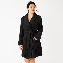 Women's Sonoma Goods For Life® Short Plush Robe 26 Women's Sonoma Goods For Life® Short Plush Robe -True Fit Shop 5574694 Black