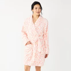 Women's Sonoma Goods For Life® Short Plush Robe 20 Women's Sonoma Goods For Life® Short Plush Robe -True Fit Shop 5574694 Pink Animal