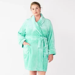 Plus Size Sonoma Goods For Life® Short Plush Robe 12 Plus Size Sonoma Goods For Life® Short Plush Robe -True Fit Shop 5574695 Aqua