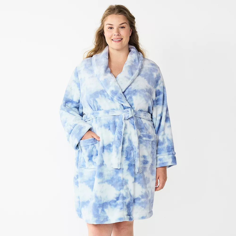 Plus Size Sonoma Goods For Life® Short Plush Robe 5 Plus Size Sonoma Goods For Life® Short Plush Robe - Image 5