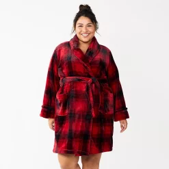 Plus Size Sonoma Goods For Life® Short Plush Robe 15 Plus Size Sonoma Goods For Life® Short Plush Robe -True Fit Shop 5574695 Buffalo Check